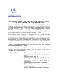 Requisitos de Inscripción Personas Físicas y Personas Morales