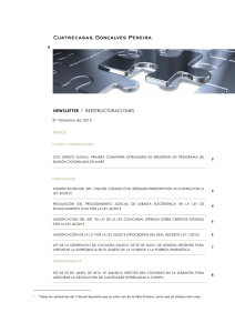 newsletter i reestructuraciones - Cuatrecasas, Gonçalves Pereira