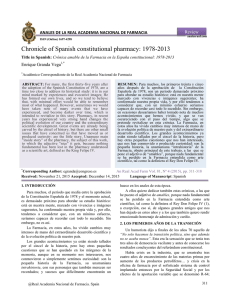 Chronicle of Spanish constitutional pharmacy: 1978-2013