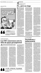 Periodismo y delincuencia Fe... pero no ciega Las OSC sonorenses