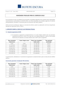 Novedades Fiscales para el ejercicio 2012