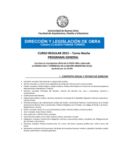 CURSO REGULAR 2015 - Dirección y Legislación de Obra