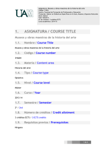 1. ASIGNATURA / COURSE TITLE - Universidad Autónoma de Madrid