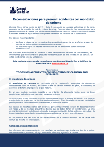 Recomendaciones para prevenir accidentes con mon&oacute;xido de