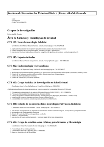 Grupos de investigación - Instituto de Neurociencias Federico Olóriz