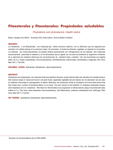 Fitoesteroles y fitoestanoles: Propiedades saludables