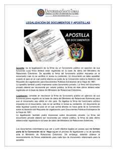 LEGALIZACIÓN DE DOCUMENTOS Y APOSTILLAS