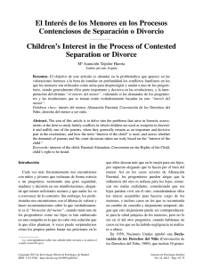 El Interés de los Menores en los Procesos Contenciosos de