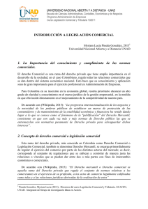 INTRODUCCIÓN A LEGISLACIÓN COMERCIAL 1. La