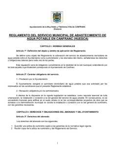 reglamento del servicio municipal de abastecimiento de