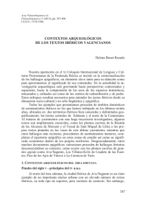 23. Contextos arqueológicos de los textos ibéricos valencianos, por