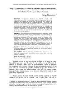 Pensar la política: sobre el legado de Hannah Arendt