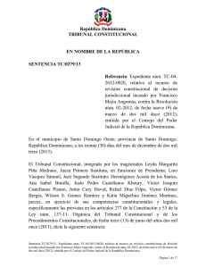 Sentencia TC 0279-13 C - Tribunal Constitucional de la