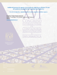 Análisis del proceso de soporte a la creación de empresas en México