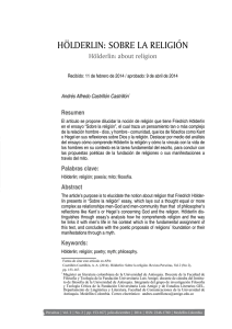 hölderlin: sobre la religión - Fundación Universitaria Luis Amigó