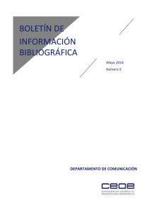 Boletín de Información Bibliográfica - Mayo 2016
