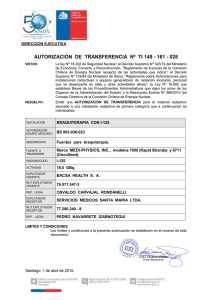 AUTORIZACIÓN DE TRANSFERENCIA Nº TI 149 - 161