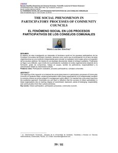 El fenómeno social en los procesos participativos de