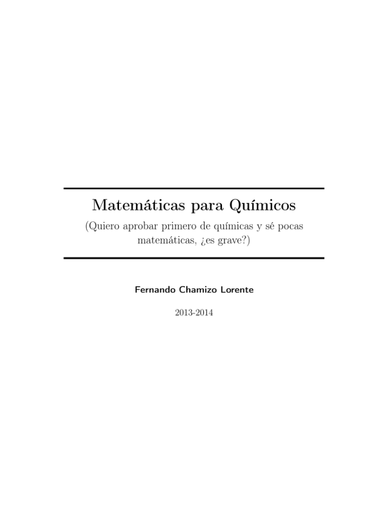 Matemáticas Para Químicos