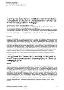 El Enfoque de Competencias en la Formación Universitaria y su