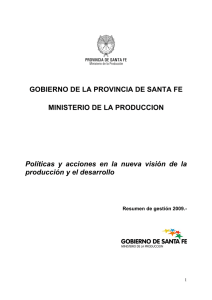 GOBIERNO DE LA PROVINCIA DE SANTA FE MINISTERIO DE LA
