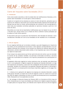 Cierre del Impuesto sobre Sociedades 2013. Revista del