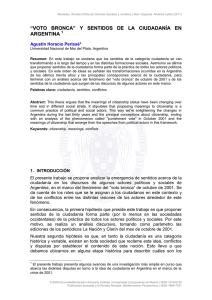 “VOTO BRONCA” Y SENTIDOS DE LA CIUDADANÍA EN ARGENTINA