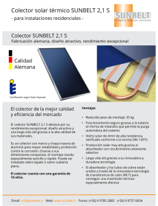 Colector solar térmico SUNBELT 2,1 s Descargar PDF