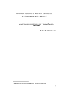 Universalidad, restricciones y garantías del sufragio