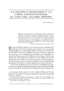 LA pOLítiCA MONEtARiA Y LA CORtE CONstitUCiONAL: EL CAsO