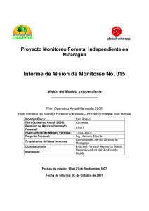 Informe de Misión de Monitoreo No. 015