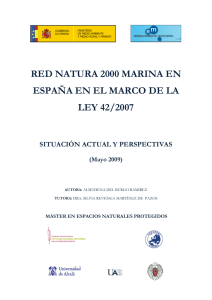 RED NATURA 2000 MARINA EN ESPAÑA EN EL MARCO DE LA