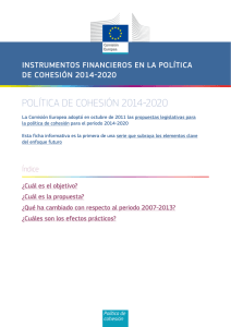Instrumentos financieros en la política de cohesión 2014
