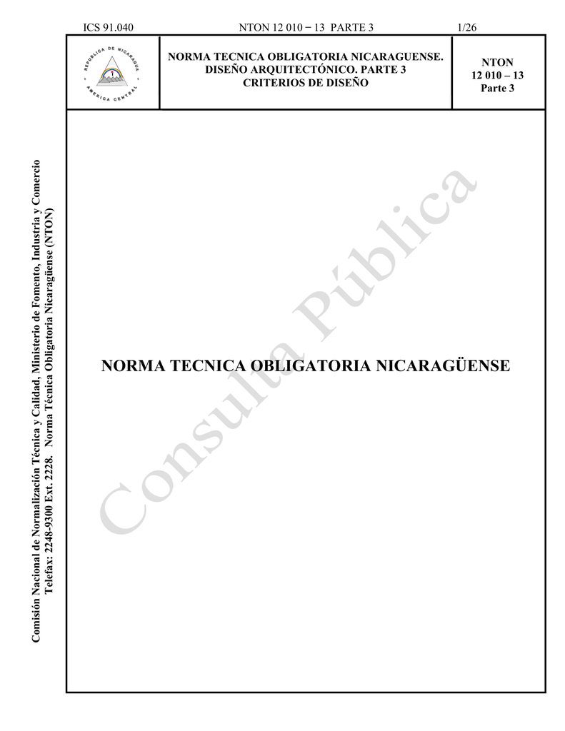 Norma Tecnica Obligatoria Nicaragüense