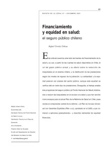 Financiamiento y Equidad en Salud: El Seguro Público Chileno