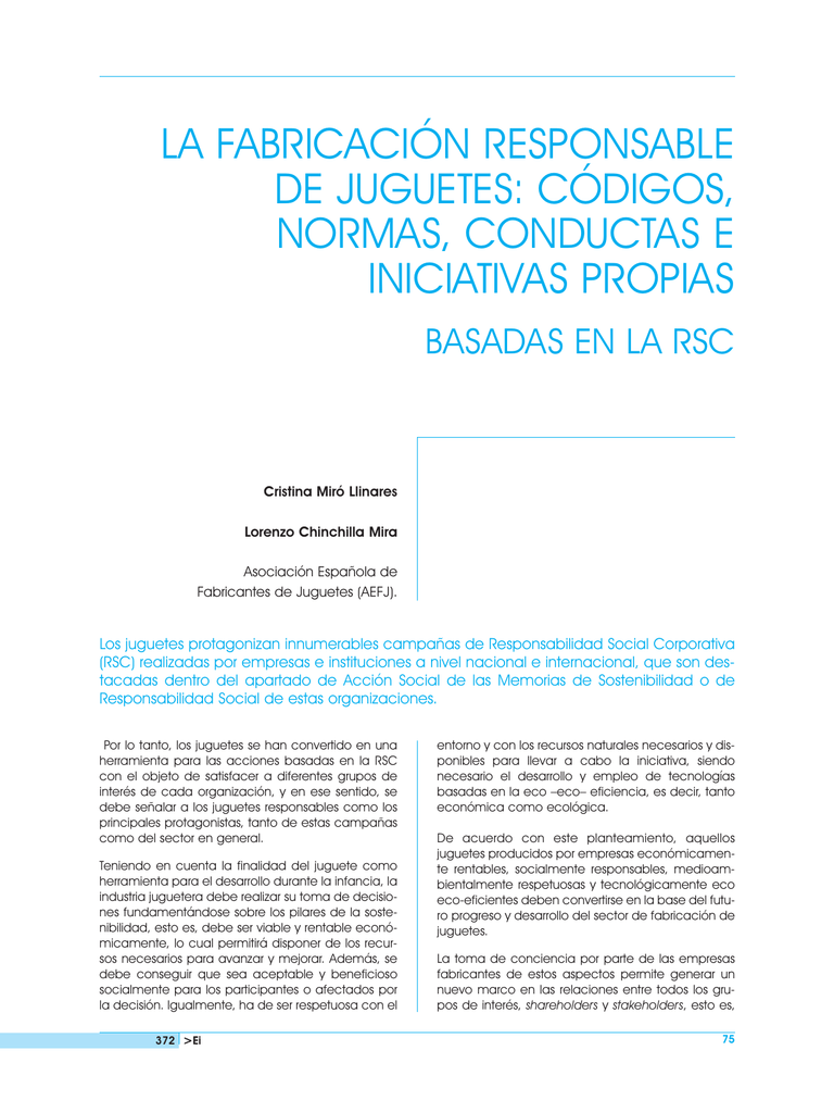 La Fabricación De JuguetesCódigos Responsable K13FTlcJ