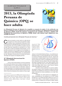 2013, la Olimpiada Peruana de Química (OPQ) se