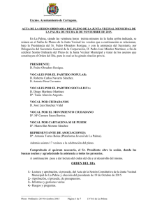 Acuerdo de la Junta Vecinal de La Palma. Día 26/11/2015