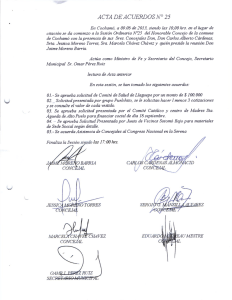 acta de acuerdos no 25 - Ilustre Municipalidad de Cochamó