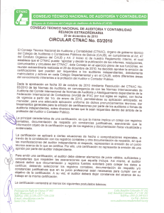 Circular CTNAC No. 03/2010 - Colegio de Auditores de Bolivia