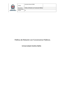 Política de Relación con Funcionarios Públicos. Universidad Andrés
