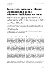 vulnerabilidad de las migrantes bolivianas en Italia