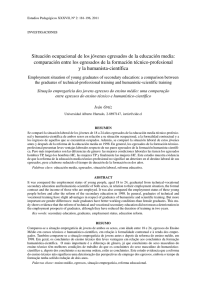 Situación ocupacional de los jóvenes egresados de la educación