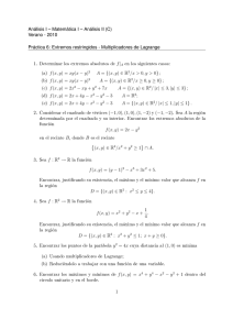 Extremos restringidos - Multiplicadores de Lagrang