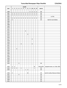 Transcribed Newspaper Ships Checklist 7/24/2016