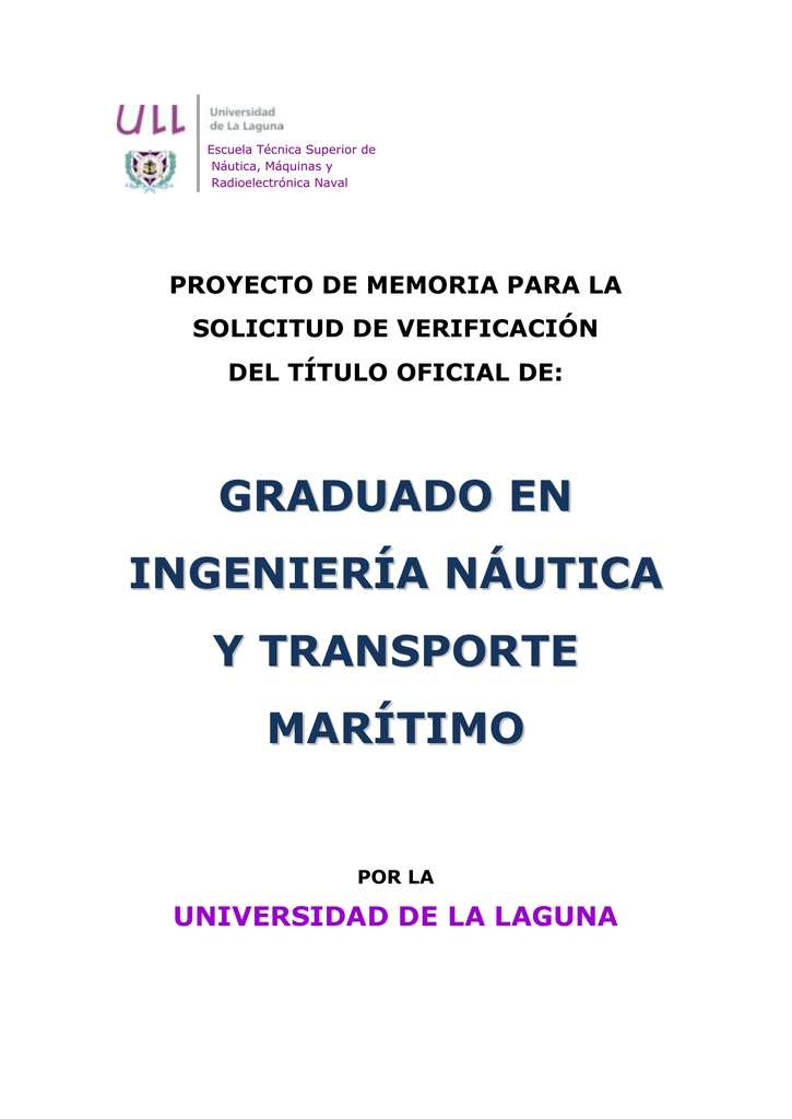 Anteproyecto Grado Ingenieria Nautica Y Transporte Maritimo