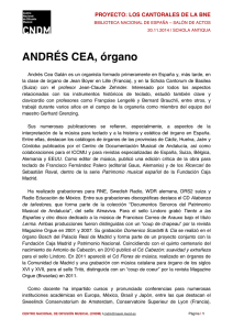 Biografía Andrés Cea - Centro Nacional de Difusión Musical