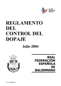 reglamento del control del dopaje