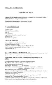 2. de la Ciudad de San Juan, provincia homónima. Fecha cierre