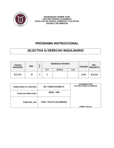 derecho inquilinario - Universidad Fermín Toro